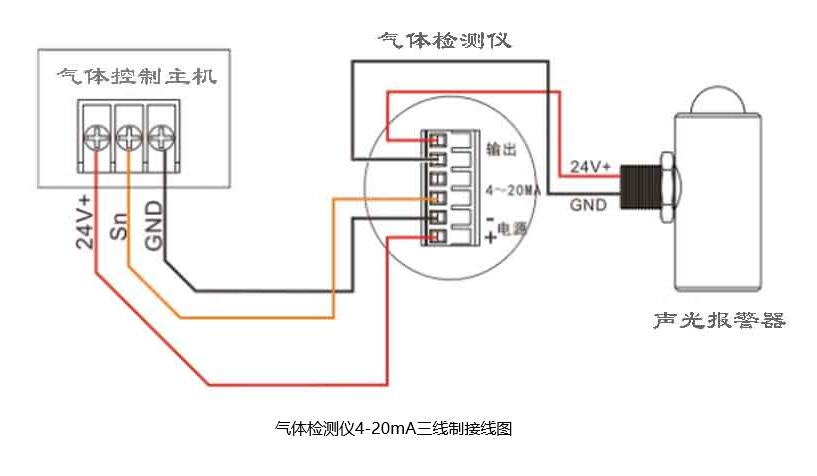 氣體探測(cè)器4-20mA接線圖